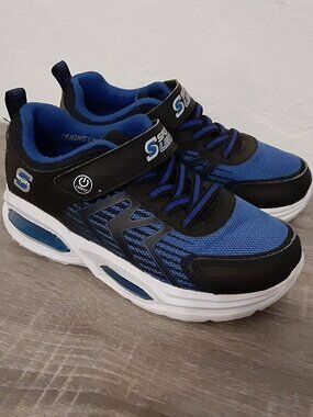 S Sport Skechers Kids' Size 2 Blue Double Ace Light-Up Sneakers